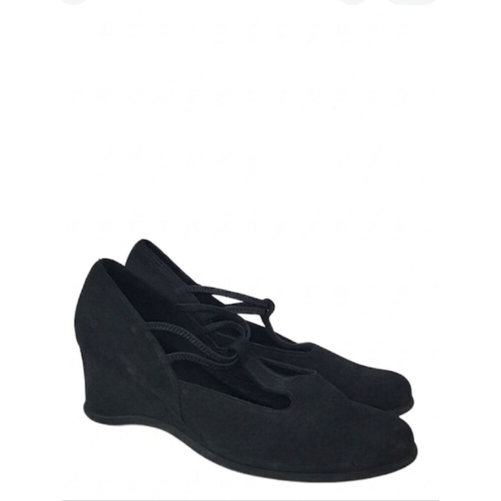 Arche Picto‎ Wedge Heel Black Suede Leather Women's Sandals